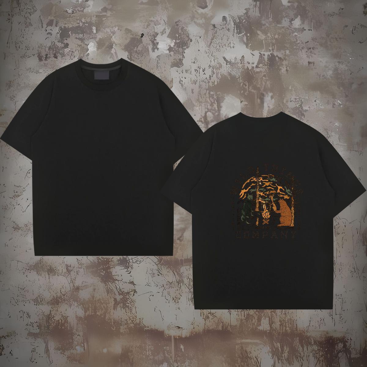 2024 Designer T-Shirts for Men 230g Cotton tree Outdoor Tops Shirt Breathable Short Sleeve Cool Tshirts DIY Printed