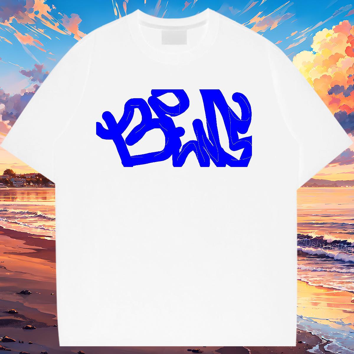 5A Unisex Tshirts 230g Cotton letter High Street Hip Hop T-Shirts for Women O-Neck Short Sleeve Custom Print Plus Size Tee Shirt