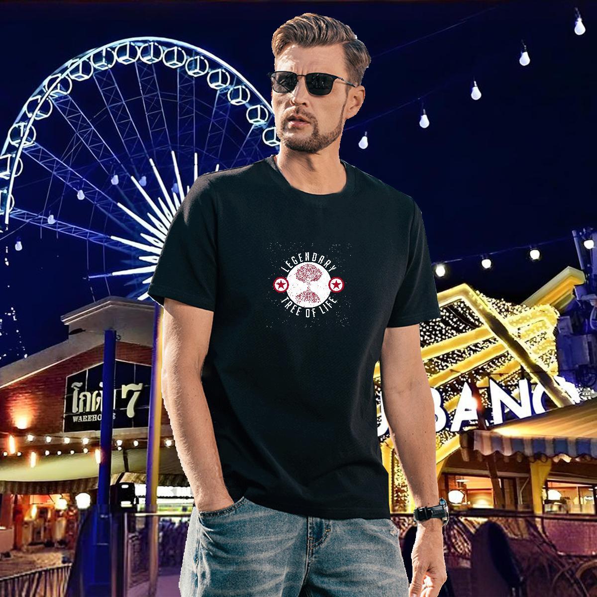 T Shirt For Man 100% Cotton 230g tree Beach Breathable Crew Neck Customized Men Clothes T-Shirt Designer Comfortable Tops Tees