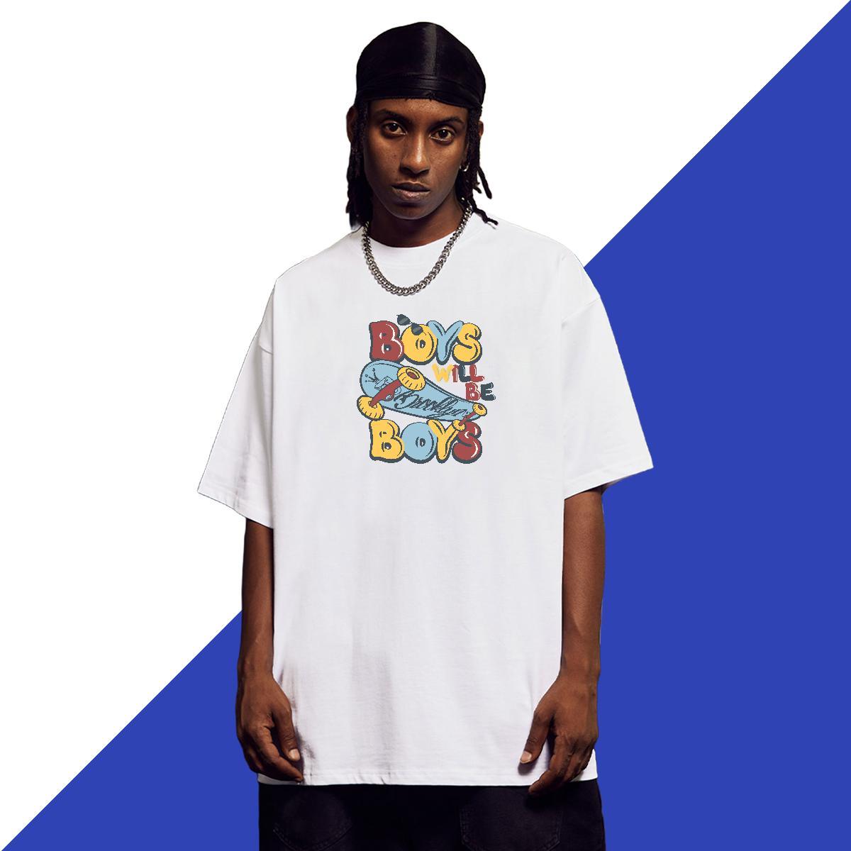 Loose Fit Men Tops Tees 230g Cotton Casual Daily Wear letter Customized Print Short Sleeve Soft Fashion T-Shirts Polos