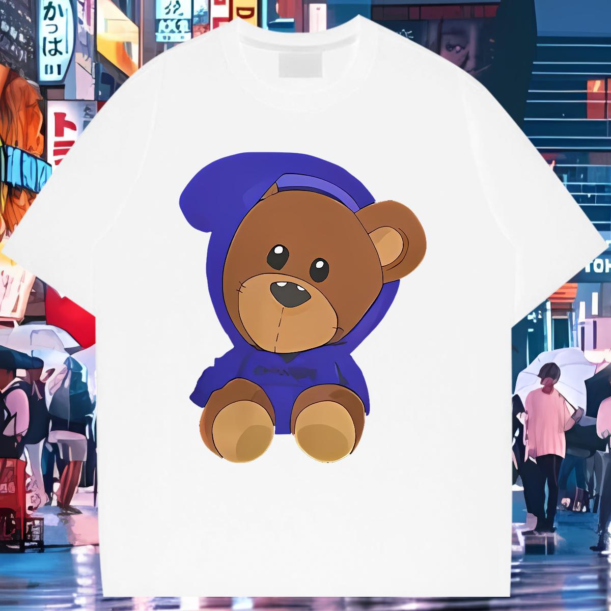 New Arrival T Shirt For Man 100% Cotton 230g bear Casual Daily Wear Clothings Crew Neck Breathable Unisex Couples T Shirts Asian Size