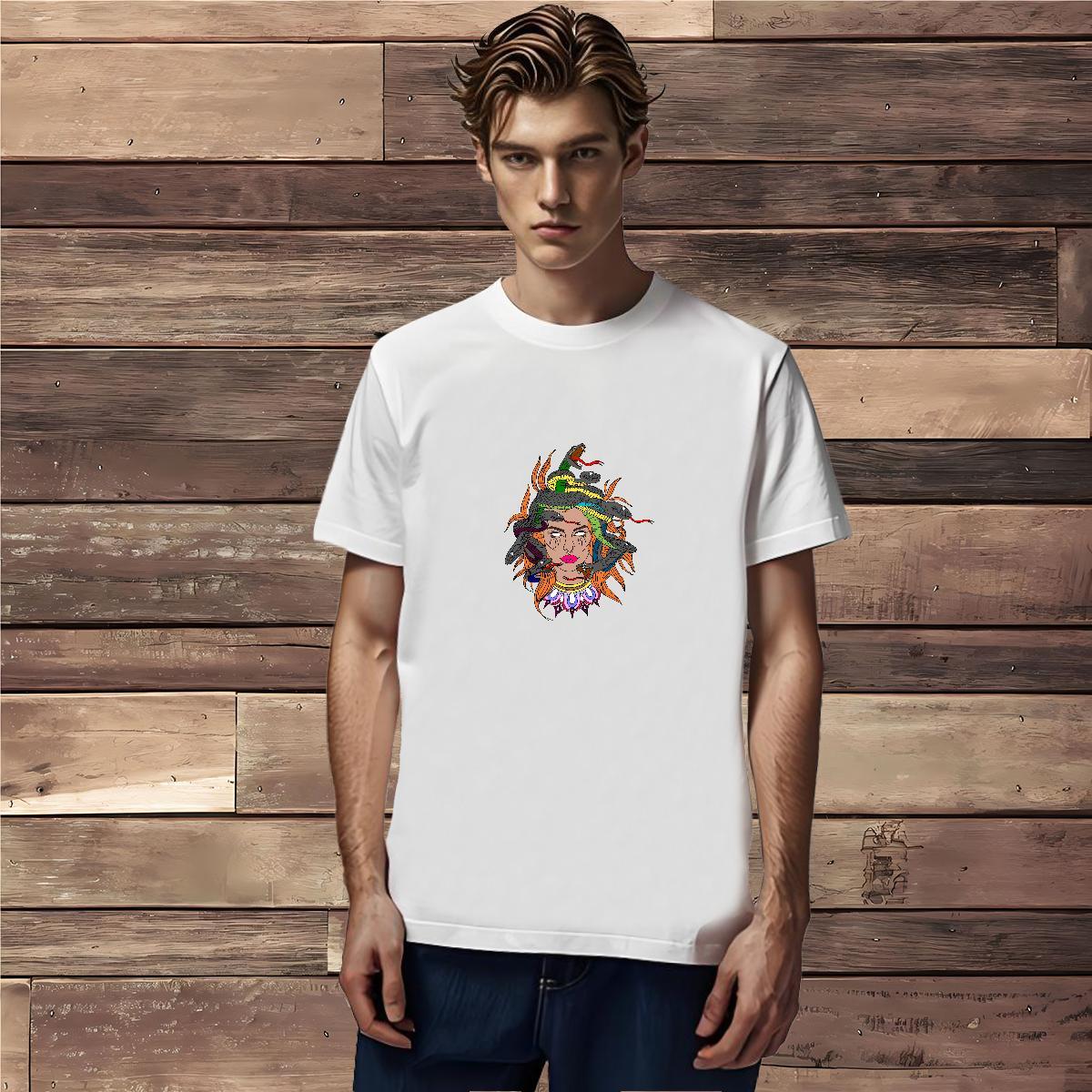 Factory Direct T Shirt For Man 230g 100% Cotton snake Daily Wear Clothes Breathable Crew Neck Cool Men Tees Graphic