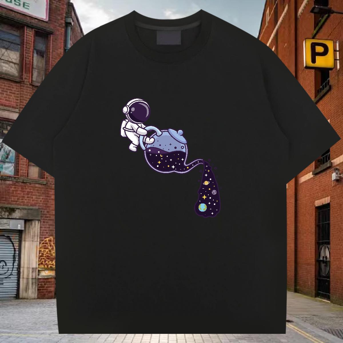 T Shirt For Man 230g Cotton cosmonaut Street Wear Pure Cotton Plus Size Custom Mens Tshirts New Designer Popular Tee Shirt