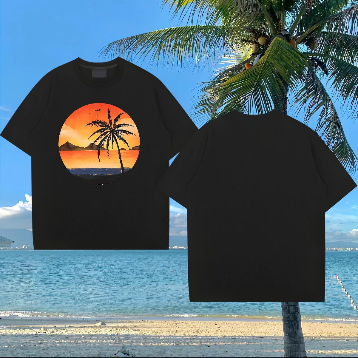 DIY Mens T Shirts 230g 100% Cotton sun Street wear Hip Hop Clothings Short Sleeve O-Neck Cool Design Mens Tshirts White Plus Size