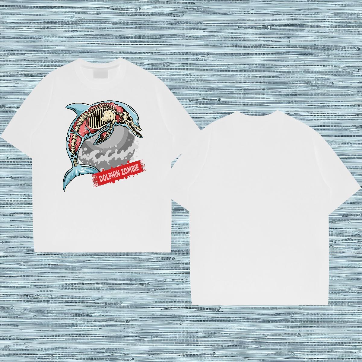 Stylist T Shirt For Man 230g Cotton Halloween Street Casual Tee Shirt Round Neck Short Sleeve Brand Tshirts Cartoon Printing L-4XL