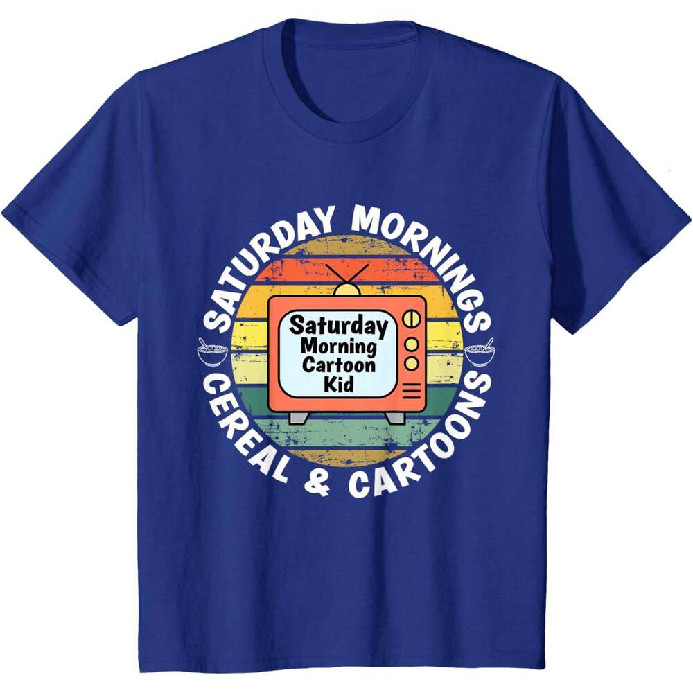 Tshirts Mens T shirt 70s 80s 90s Retro Kid Saturday Mornings Cereal And Cartoons TShirt shirts tshirt graphic tee Casual tops summer clothes Short sle