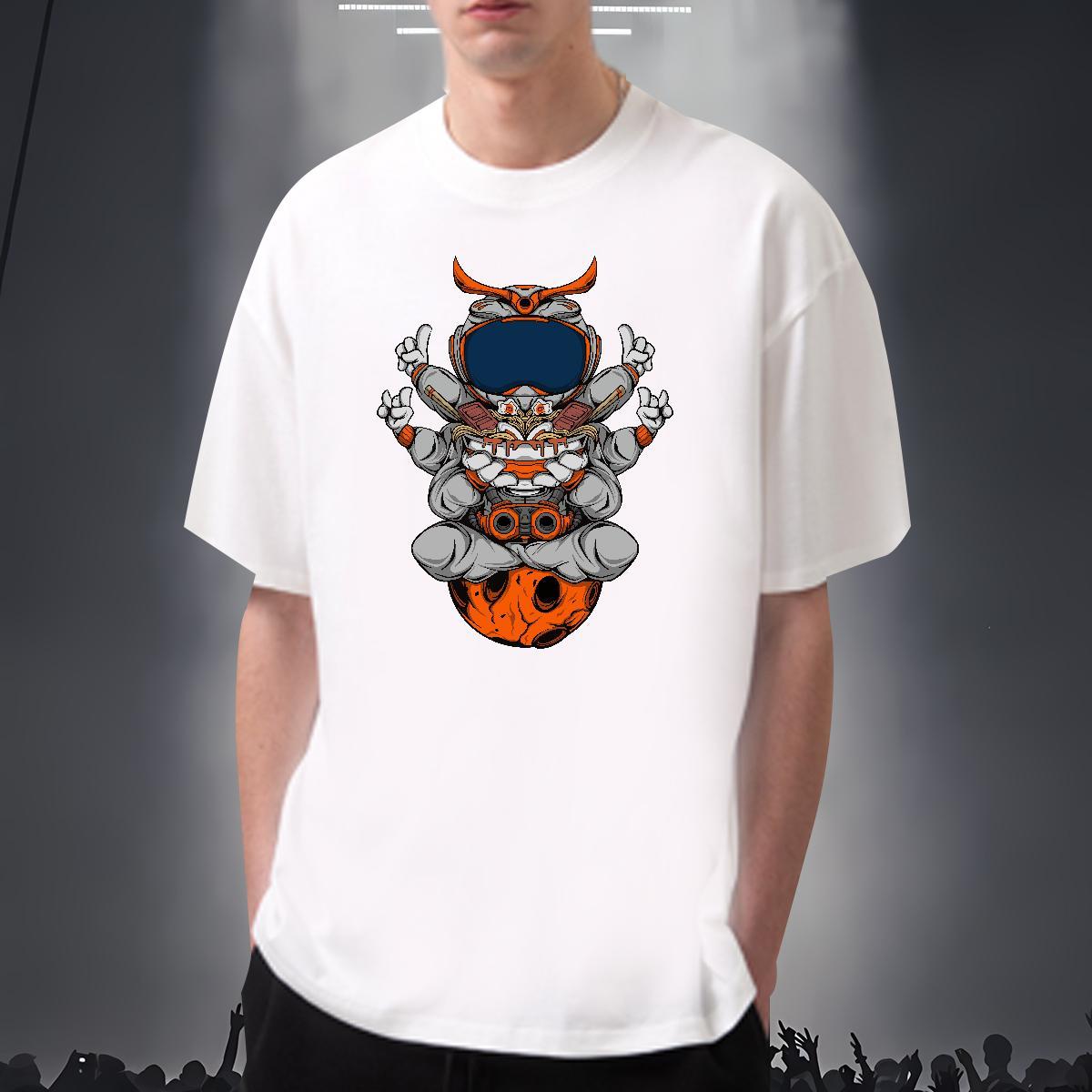 T-Shirts 230g Cotton universe Anime Printing Street Breathable Plus Size Cartoon Men Tees Brand Popular Tops