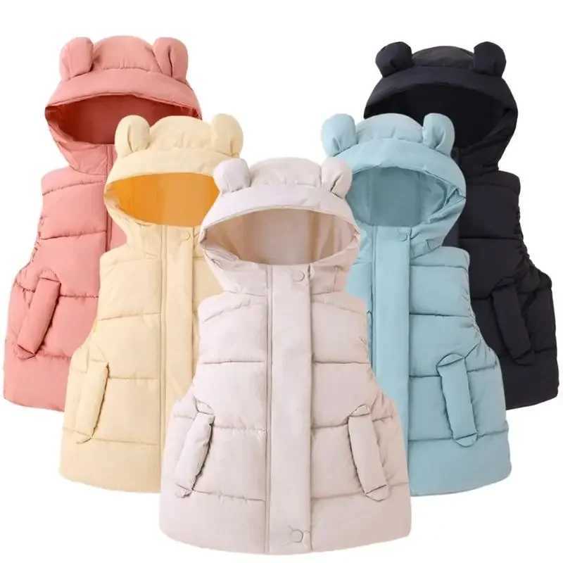 Womens vest childrens sleeveless jacket baby fashion earmuffs mens vest womens toddler clothing jacketW240724