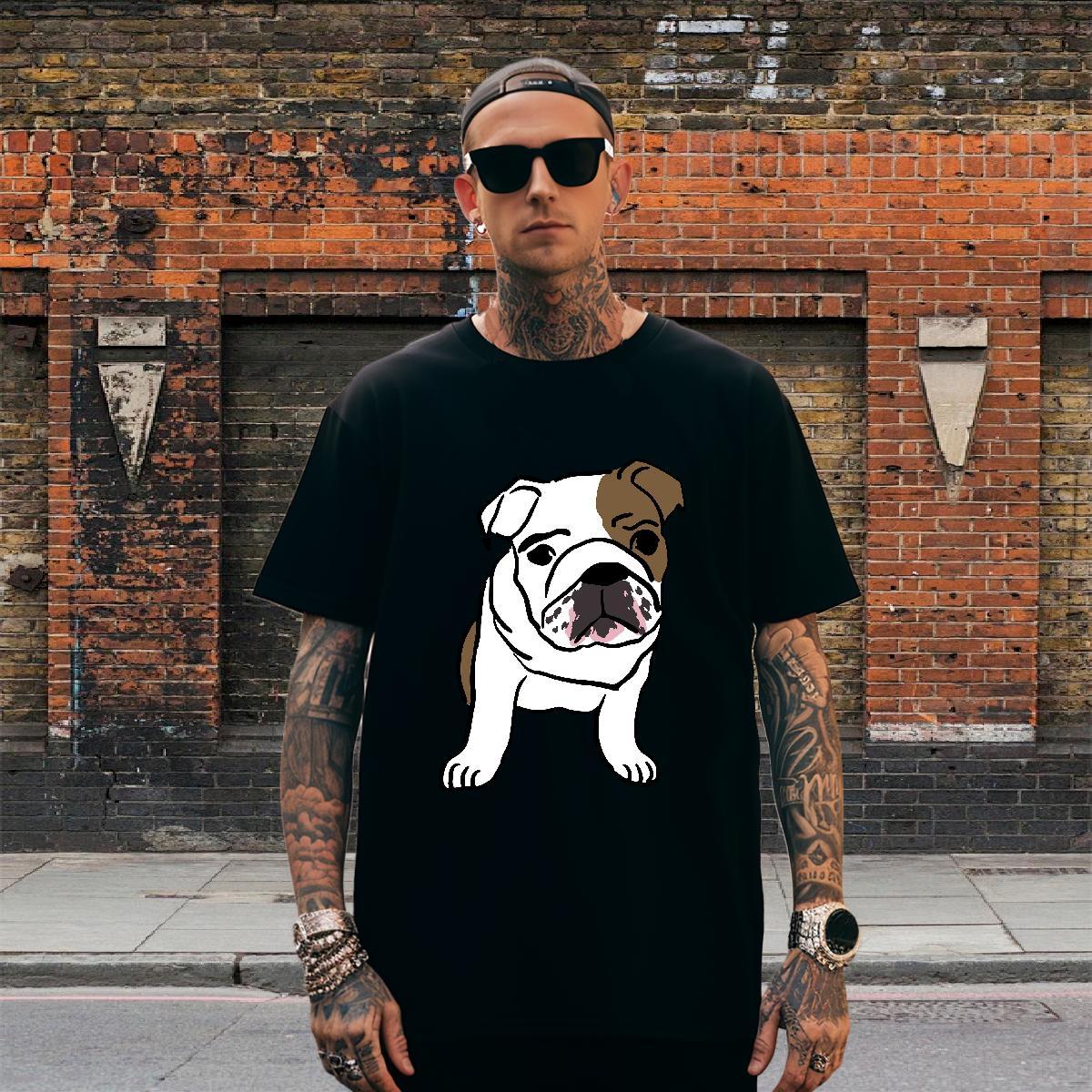 Unisex Men Clothes T-Shirt 230g Pure Cotton Daily Outfit Dog Customized Breathable Short Sleeve New Arrival Men T Shirts Tops Tees