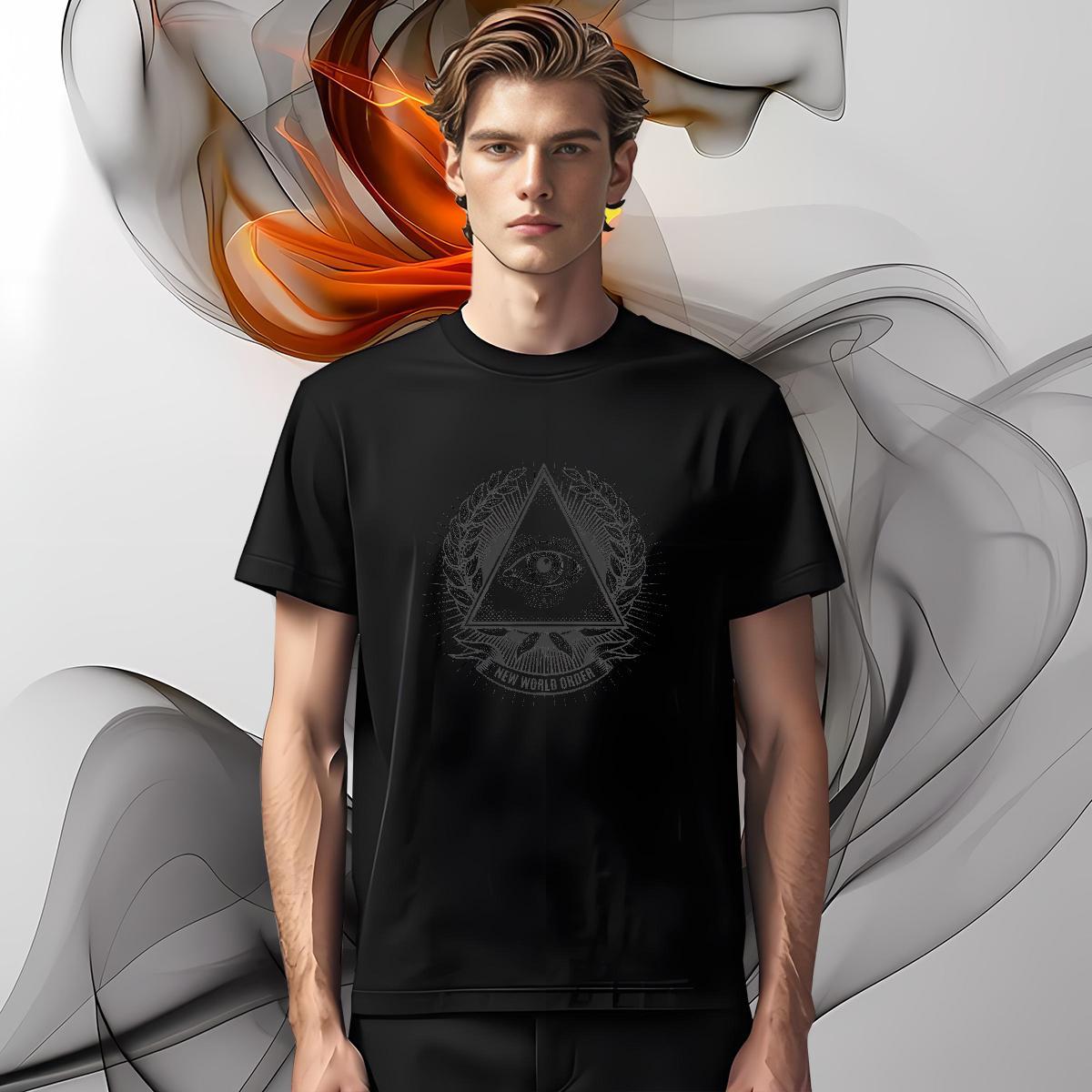 2024 Summer T Shirts Men eye of the devil Tops Tees 230g Pure Cotton Sports Casual Cool Customized Print Short Sleeve Soft Tshirts