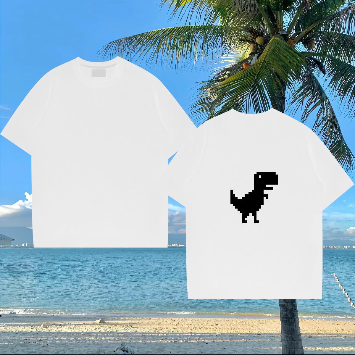 Brand T-Shirts 230g Pure Cotton dinosaur Street Casual Clothings Breathable Free Shipping Mens Tshirts Custom Printing