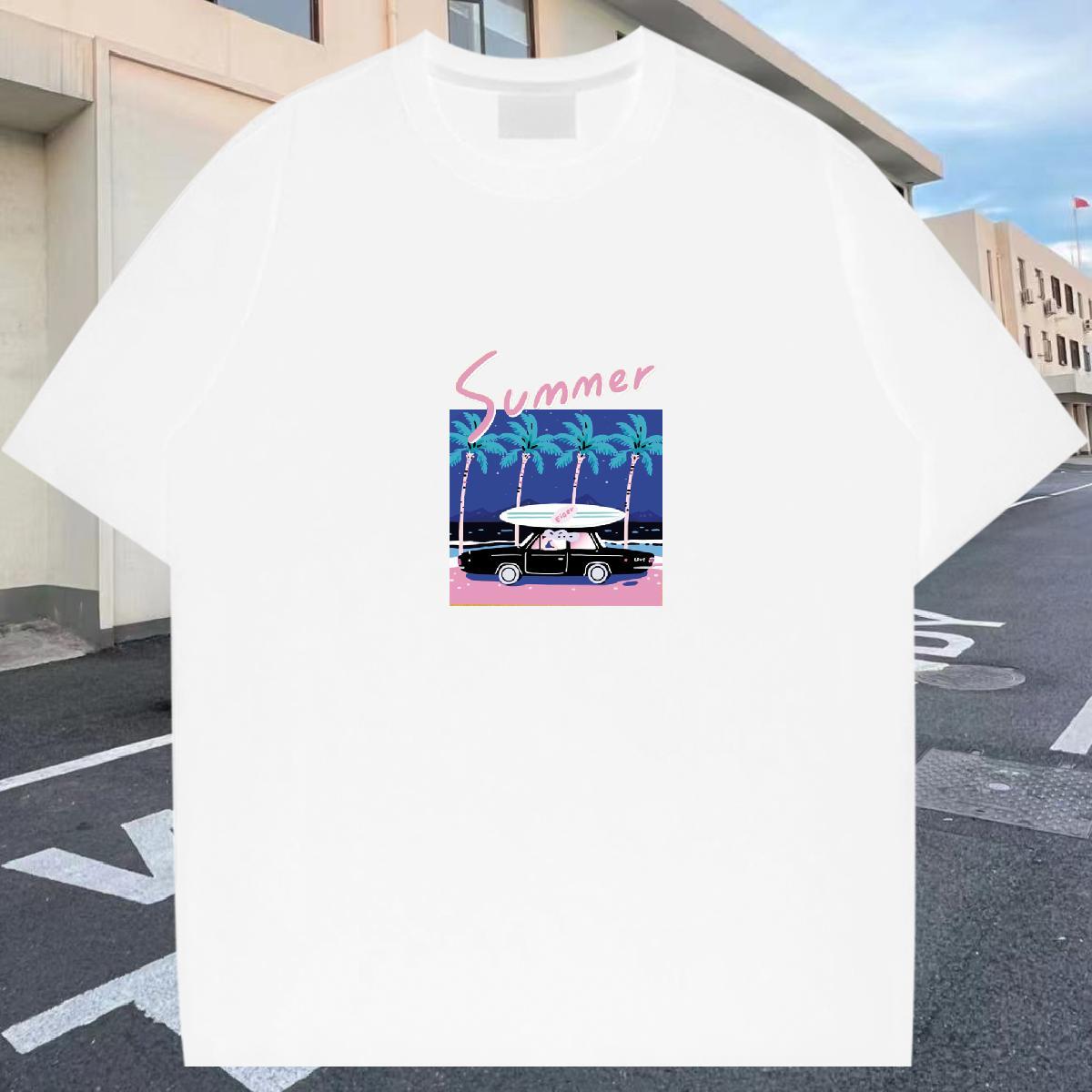 High Quality Men Tops Tees 230g 100% Cotton Casual tree Anime Breathable Crew Neck Customized T shirt Tees Shirts