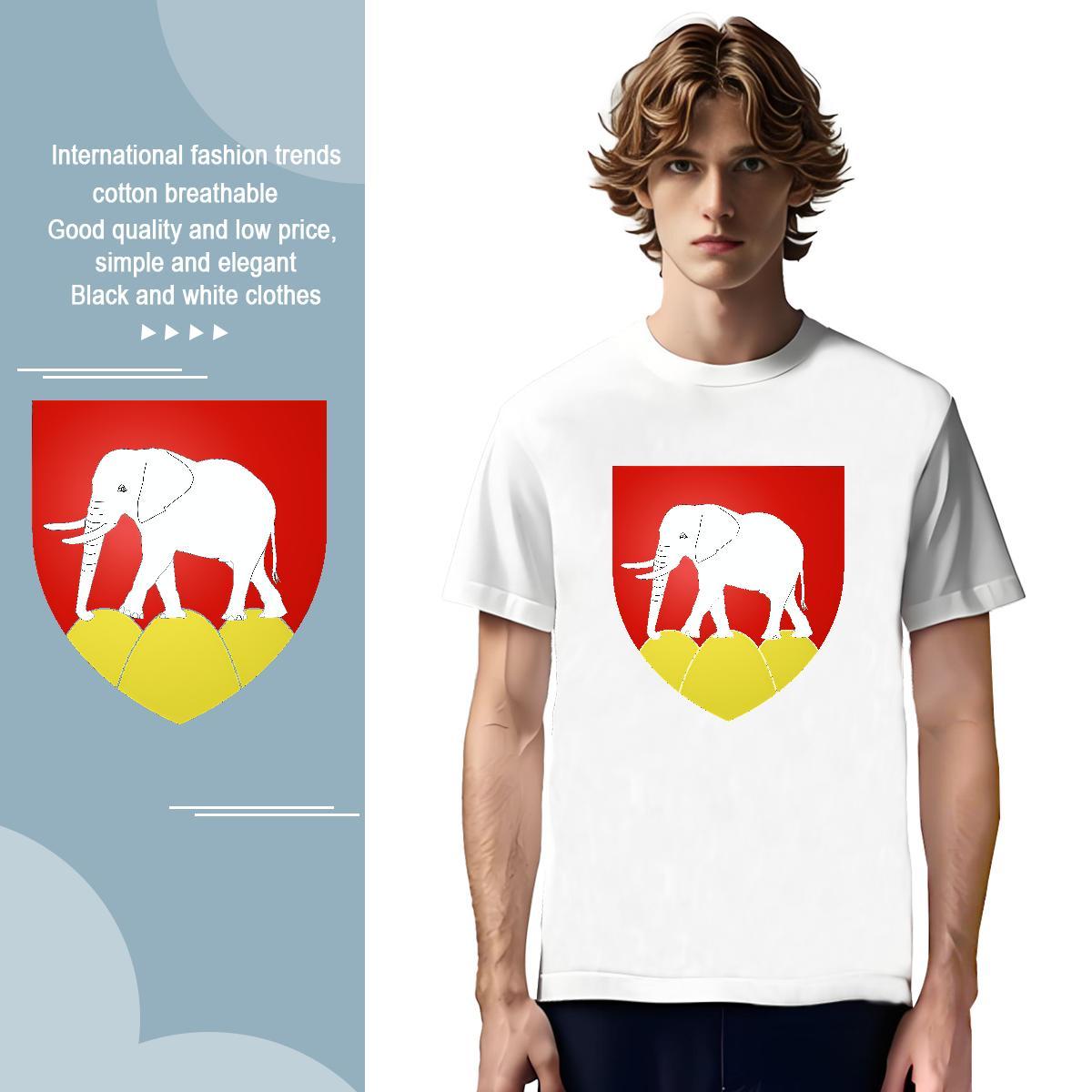 Man T Shirts 100% Cotton 230g elephant Street Casual Breathable Soft Anime Print Men Tshirts Fashion High Quality Polos