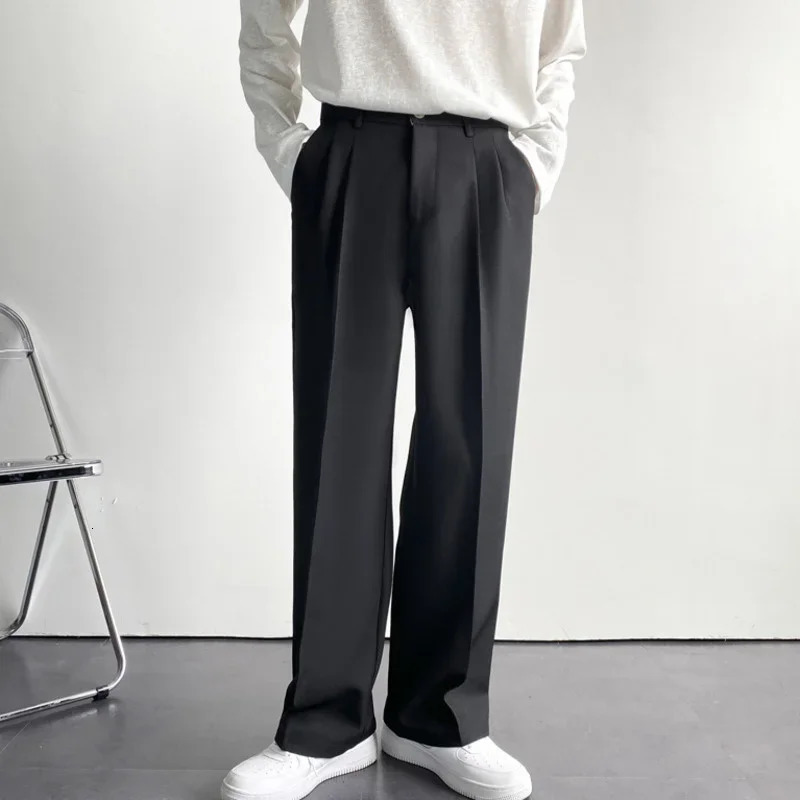 Summer White Solid Mens Wide Leg Suit Pants Casual Fashion Y2k Male Trousers Baggy Korean Style Pants Clothing 240806