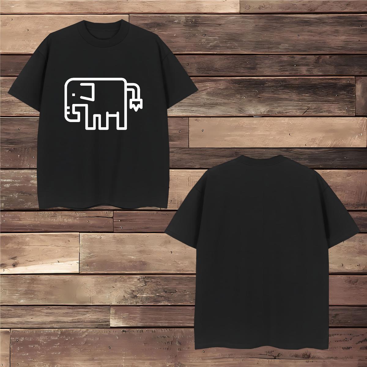 Customized T-Shirts for Men 230g 100% Cotton Elephant Home Outdoor Clothes O Neck Short Sleeves Cool Tshirts Plus Size Custom