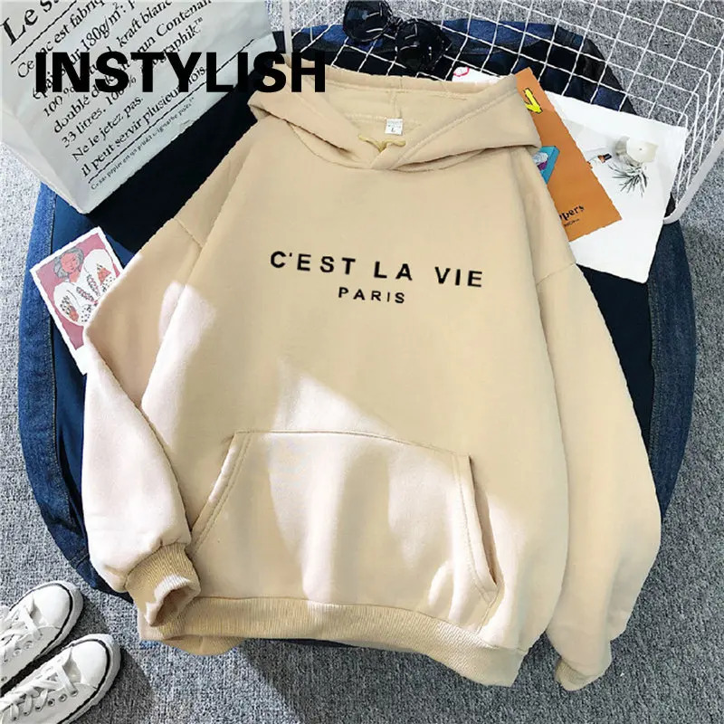 Women Casual Print Loose Hoodies Spring Long Sleeve Hooded Sweatshirt Harajuku Simple Tops Lazy Style Pullover Streetwear 240806