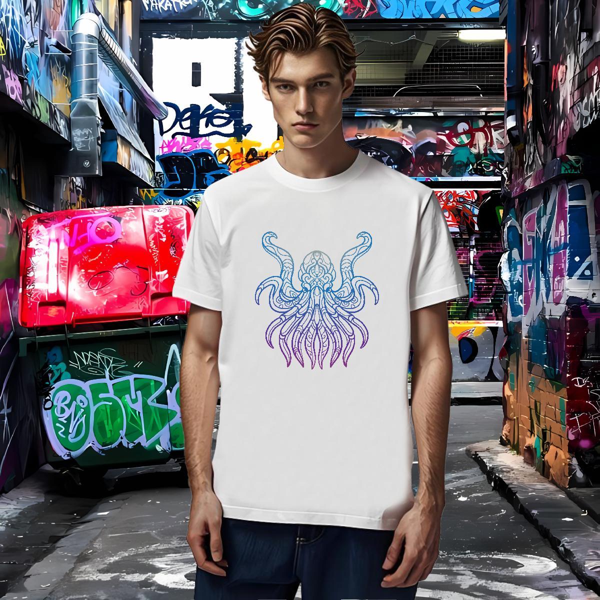 New Designer T Shirt For Man 100% Cotton 230g octopus Anime Printing Street Tees O-Neck Short Sleeve TOP Quality Tshirt for Man Woman Custom Anime