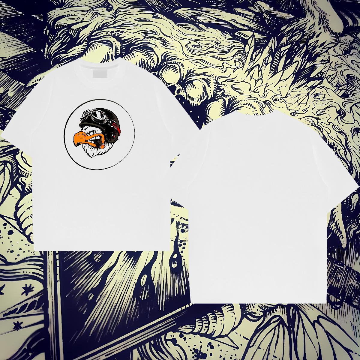 New Designer Mens T Shirts 230g Cotton eagle Spring Summer Tshirts Breathable Crew Neck Soft Men Clothes T-Shirt DIY