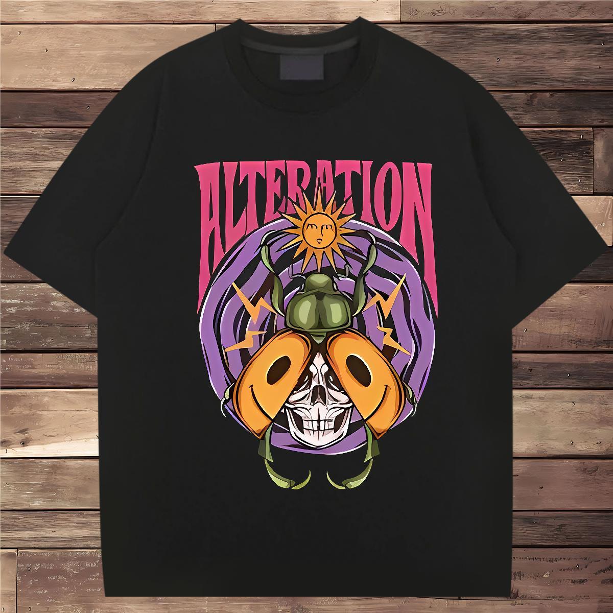 New Arrival T Shirts Men 230g Cotton skull Outdoor Clothings Breathable Classic Men Clothes T-Shirt Custom Cartoon
