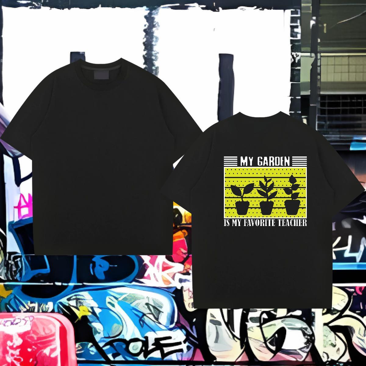 2024 Summer T-Shirts for Men 100% Cotton 230g tree High Street Hip Hop Polos O-Neck Short Sleeve Cool Design Mens Tshirts Custom Cartoon