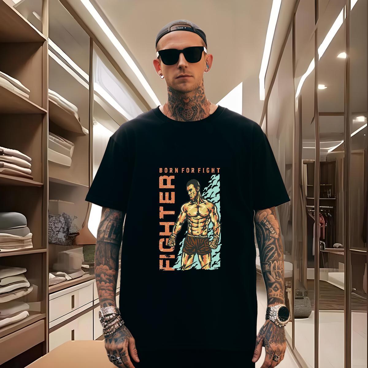 Mens T Shirts 230g Cotton portrait Home Outdoor Short Sleeve Soft Cartoon Printing L-4XL Men Tshirts Classic Casual Cool Tee Shirt