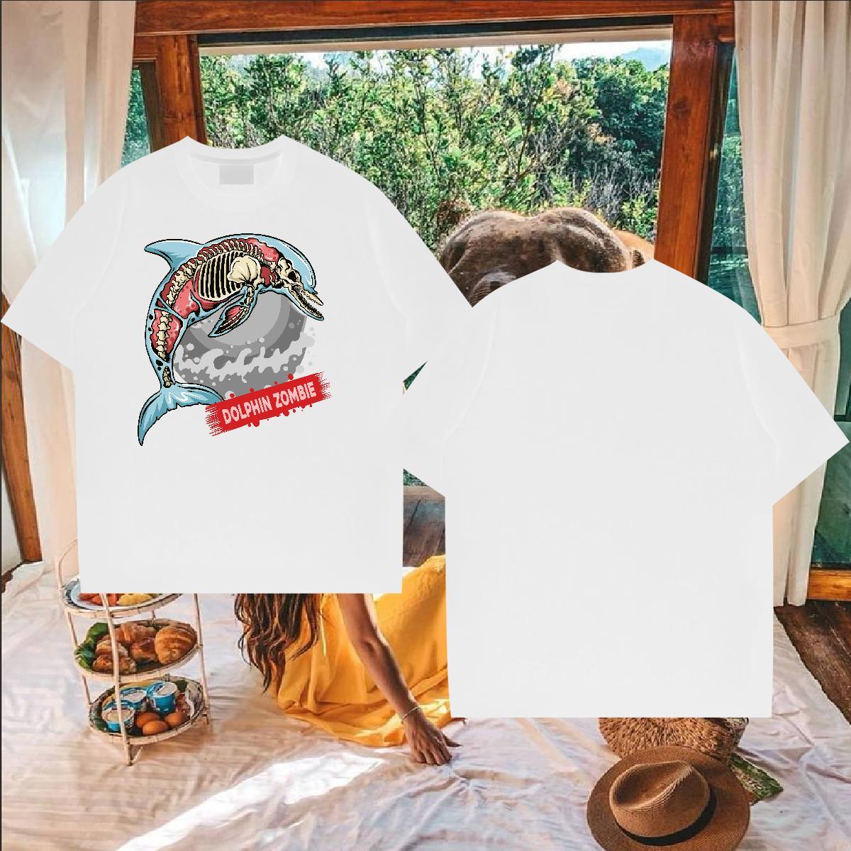 Casual New Man T Shirts 100% Cotton 230g Halloween Street Wear Polos Crew Neck Breathable Soft Men Tees Custom Printing