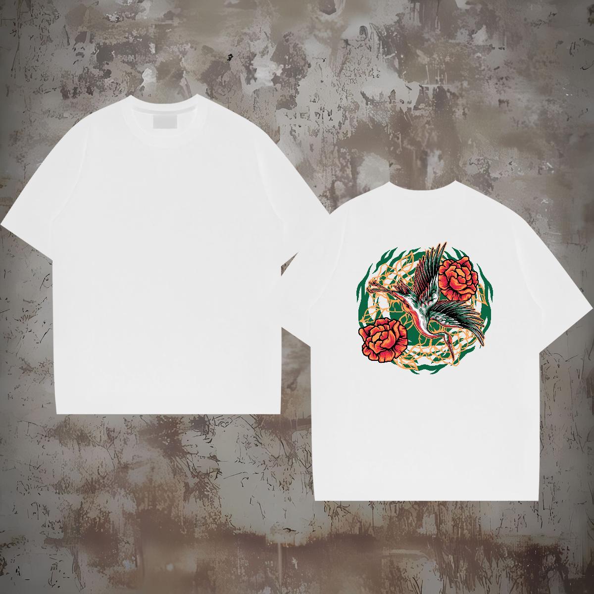 Wholesale Men T Shirts 230g Pure Cotton beautiful Street Wear Tees Shirts Short Sleeve O-Neck Free Shipping Couples T Shirts Asian Size