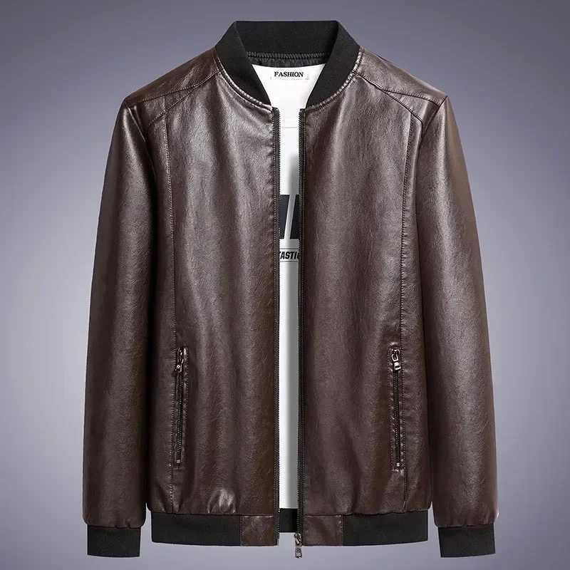 Men's Jackets Autumn New Men Leather Coat Korean Fashion Leather Sheepskin Men Leather Jacket Trend Casual Fit Slim Baseball Clothes z240806