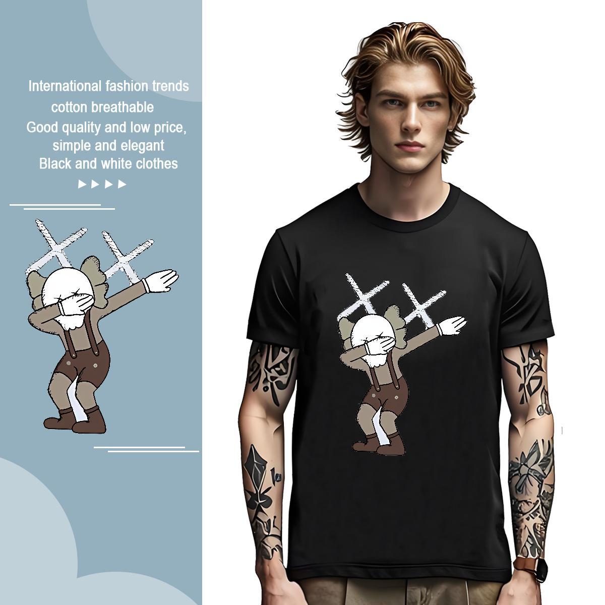 T Shirts Men 100% Cotton 230g icon Hip Hop Street Breathable Custom Anime Mens Tshirts 2024 Summer Loose Fit Tee Shirt