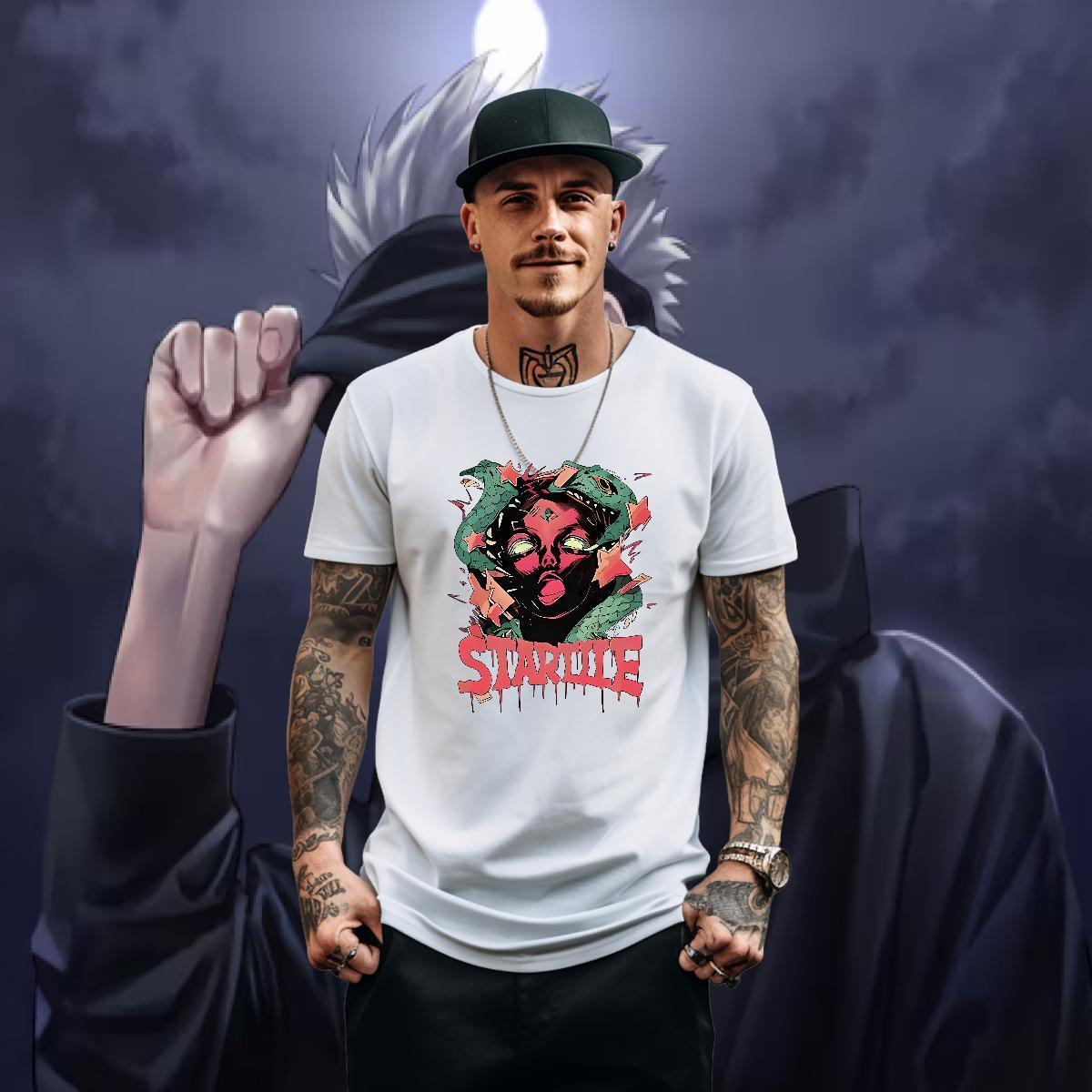 Free Shipping T Shirt For Man 100% Cotton 230g snake Sports Casual Tees Breathable Soft High Quality Men Tees Custom Print Oversized
