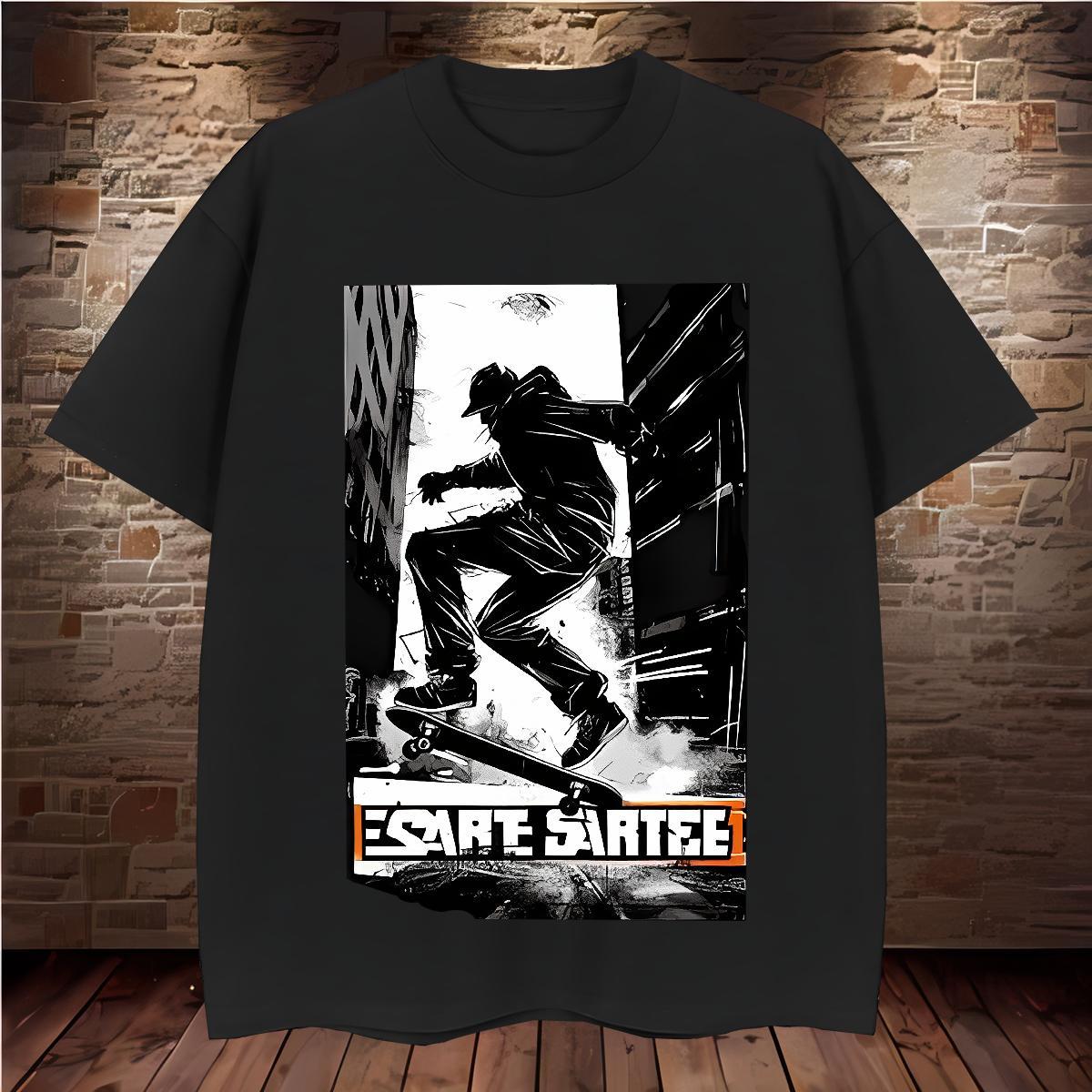 T Shirt For Man 230g Pure Cotton comic Hip Hop Street Crew Neck DIY Anime Men Tops Tees Customized High Quality Tees Shirts