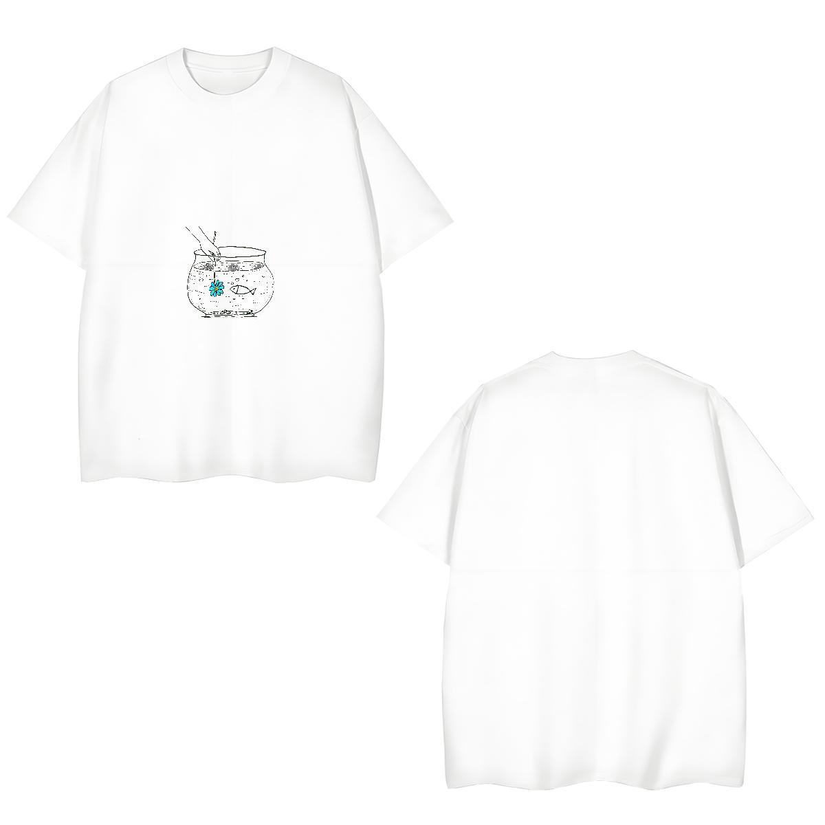 High Quality Mens Tshirts 230g 100% Cotton fish Men T Shirts Sports Casual O-Neck Short Sleeve DIY Anime Designer Fashion Tees Shirts