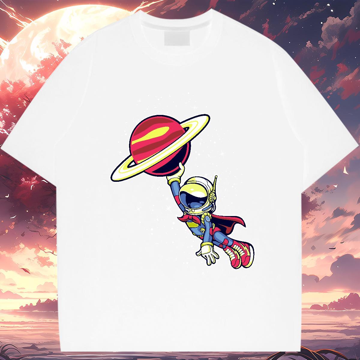 T Shirt For Man 100% Cotton 230g motion Street Casual Breathable DIY Printed Men Tops Tees Classic Loose Tees Shirts