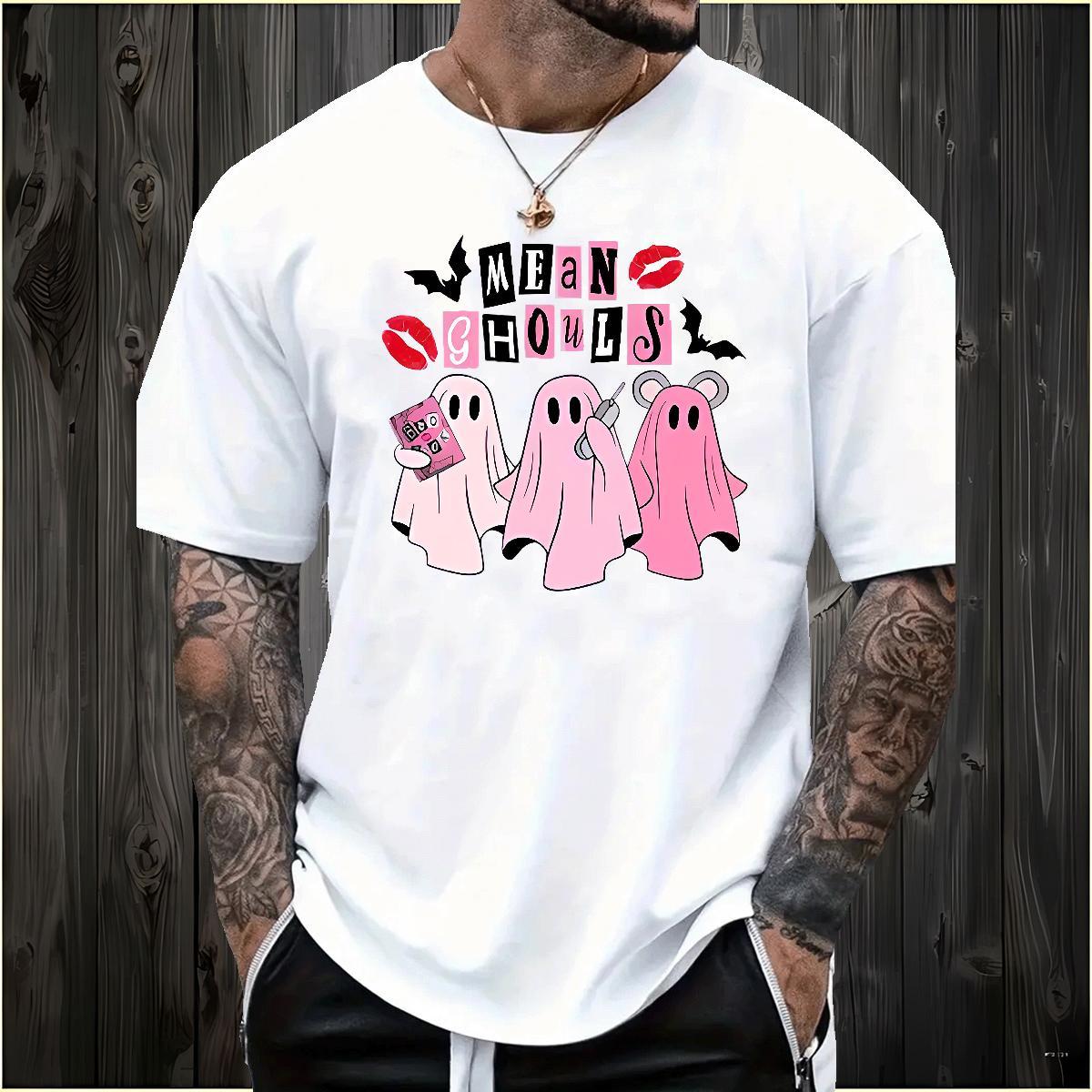 Casual New Men T Shirts 230g 100% Cotton halloween Outdoor Tees Shirts Breathable Short Sleeve Soft Men Tops Tees Custom Print Oversized