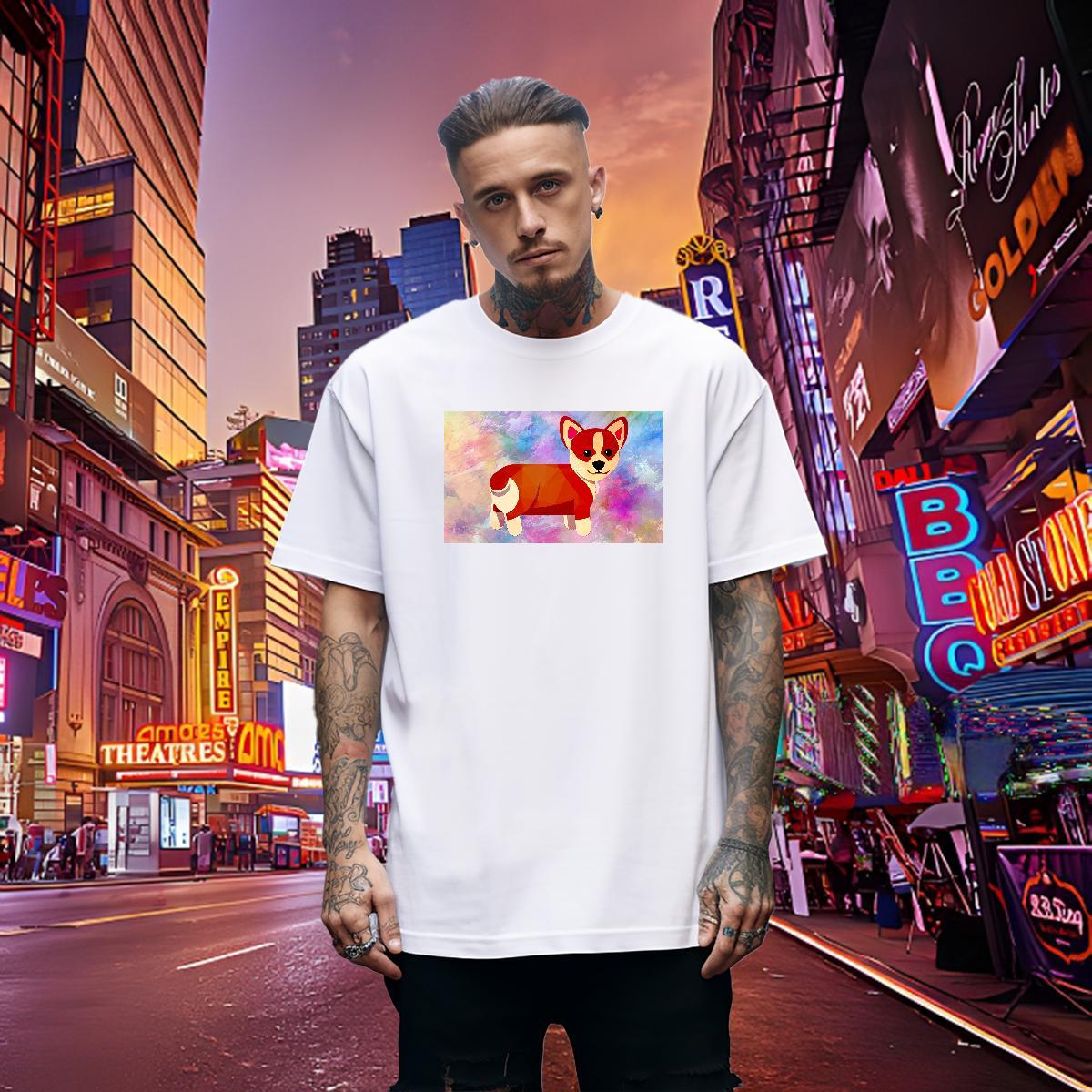 Comfortable Tshirt for Man Woman 230g Cotton Dog T-Shirts for Men Daily Wear Breathable Crew Neck Customized New Designer Tees Shirts