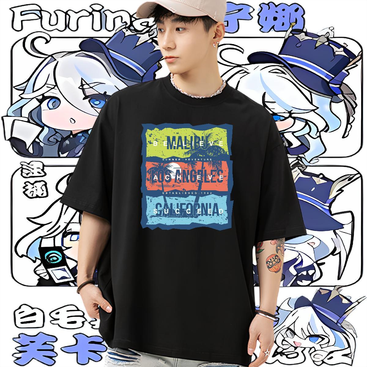 2024 New Mens T Shirts 230g Cotton tree Street wear Hip Hop Tees Crew Neck TOP Quality Mens Tshirts Cartoon Print