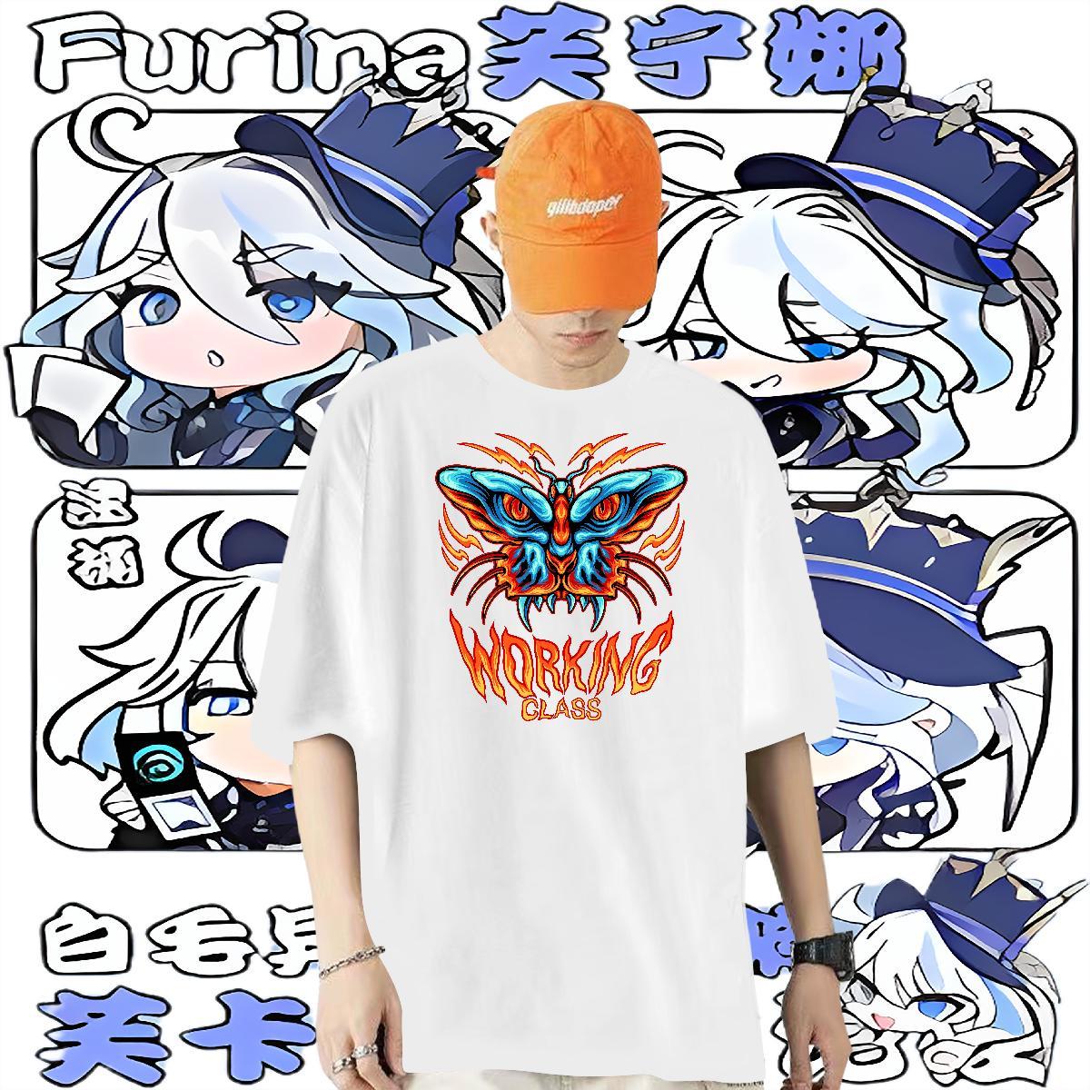 DIY T-Shirts for Men 230g Pure Cotton Butterfly Street wear Hip Hop Tees O Neck Short Sleeves Designer Couples T Shirts DIY Anime