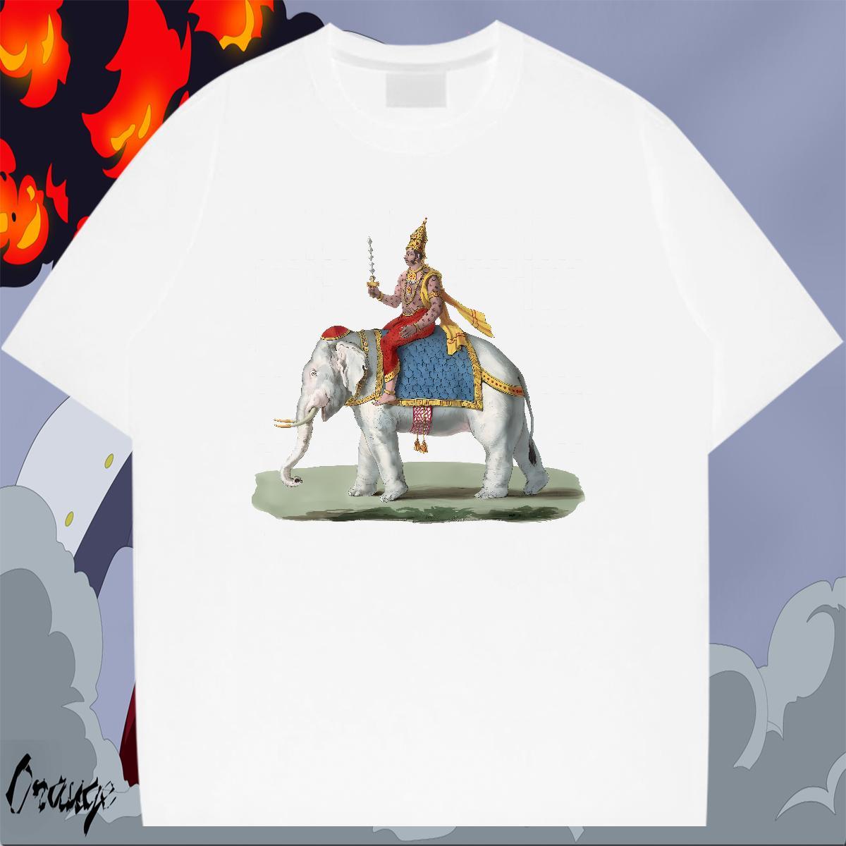 Cool Design Couples T Shirts 230g Pure Cotton Daily Wear elephant Oversized 3XL 4XL Breathable Short Sleeve Brand T-Shirts for Men Clothes