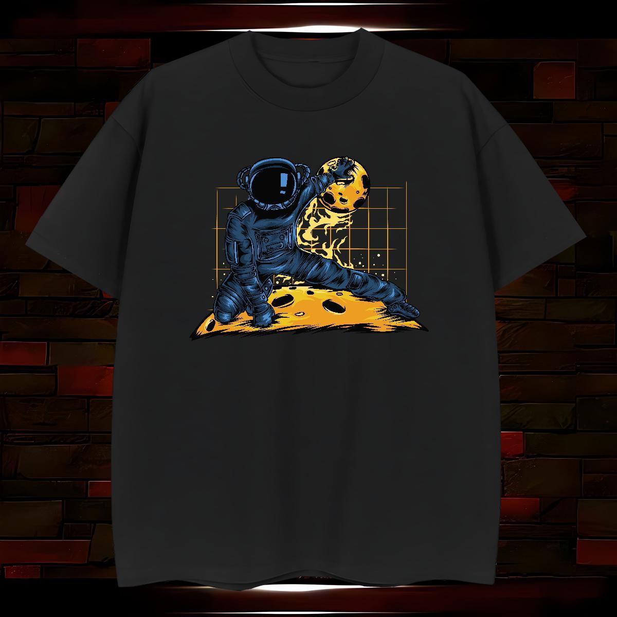 Men T Shirts 100% Cotton 230g universe Daily Outfit Breathable Soft Custom Anime Men Clothes T-Shirt Customized Loose Tops Shirt