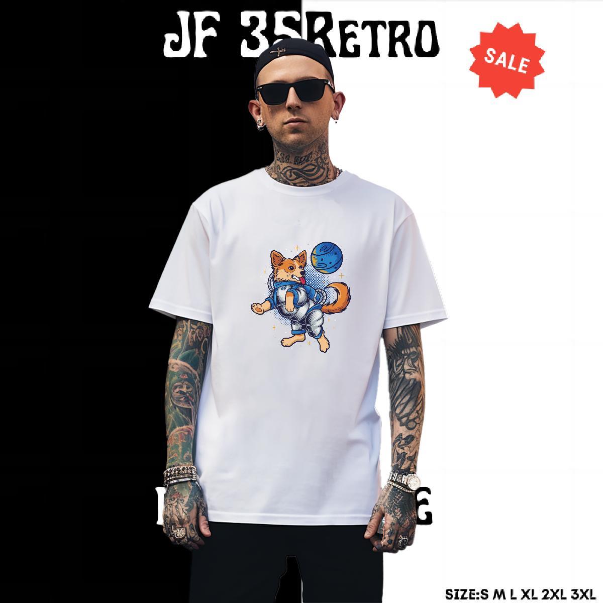 Free Shipping Men Tees 230g 100% Cotton dog Men T Shirts Street Wear Breathable Crew Neck DIY Printed Fashion Designer Polos