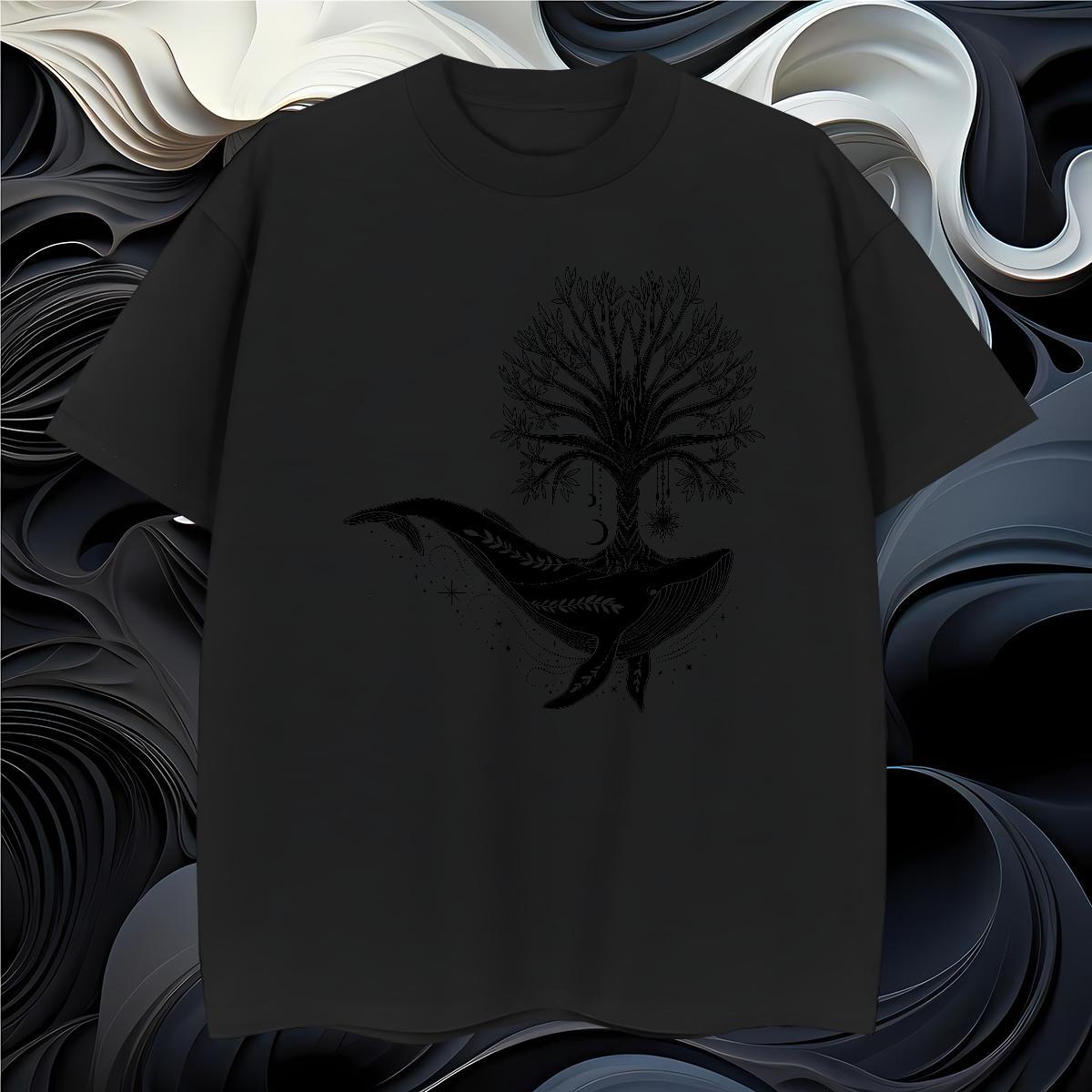 Mens T Shirts 100% Cotton 230g tree Street Casual Breathable Soft Oversized Men Clothes T-Shirt Fashion Design TOP Quality Tops Tees