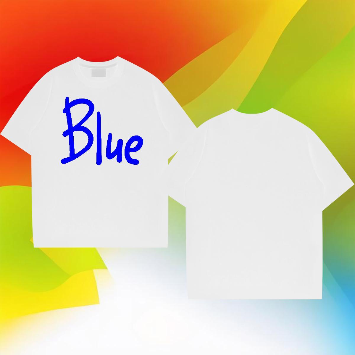 TOP Quality Men Clothes T-Shirt 230g Cotton Hip Hop Street blue Oversized 3XL 4XL Crew Neck DIY Customized Man T Shirts Tops Tees