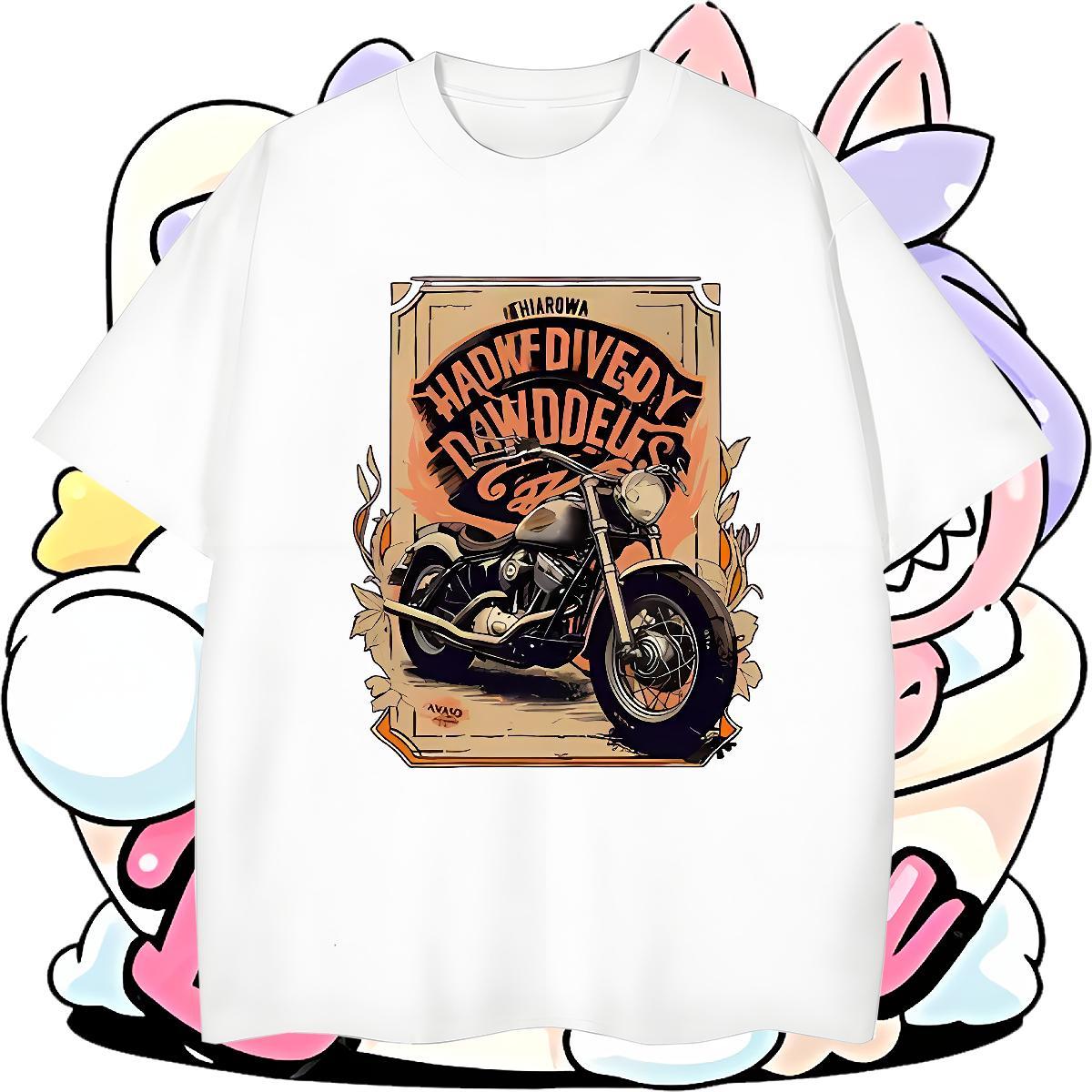 High Quality Tshirt for Man Woman 100% Cotton 230g Hip Hop Street Motorcycle Custom Cartoon Breathable Fashion Casual T Shirt For Man Top Tees