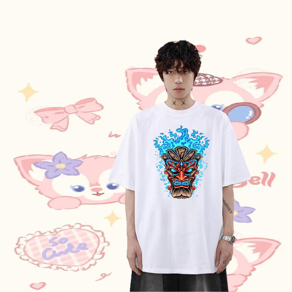 Wholesale Men T Shirts 230g Pure Cotton Home Outdoor Tops Breathable Short Sleeve Loose Men Tees Graphic