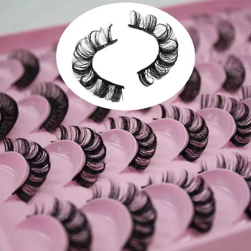 Russian striped eyelashes 5/10/20 pairs fluffy mink eyelashes 3D false eyelashes Russian eyelashes DD curly false eyelashes makeup tool W240803