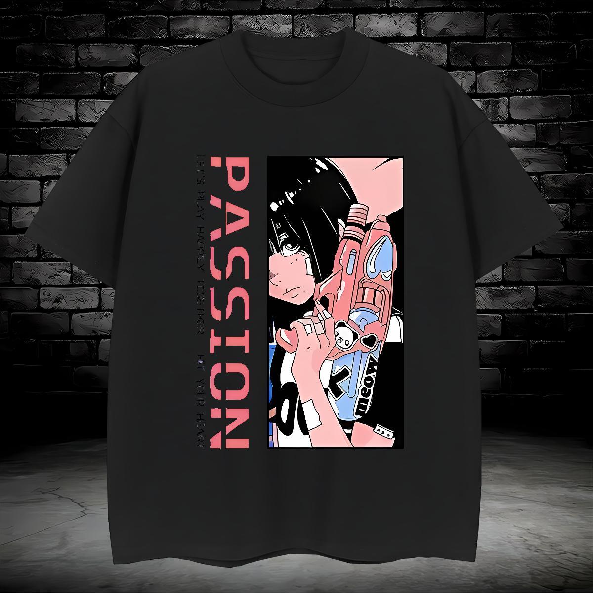 T-Shirts for Men 230g Cotton cartoon Street wear Hip Hop O Neck Short Sleeves Customized Couples T Shirts Fashion Casual Unisex Tshirts