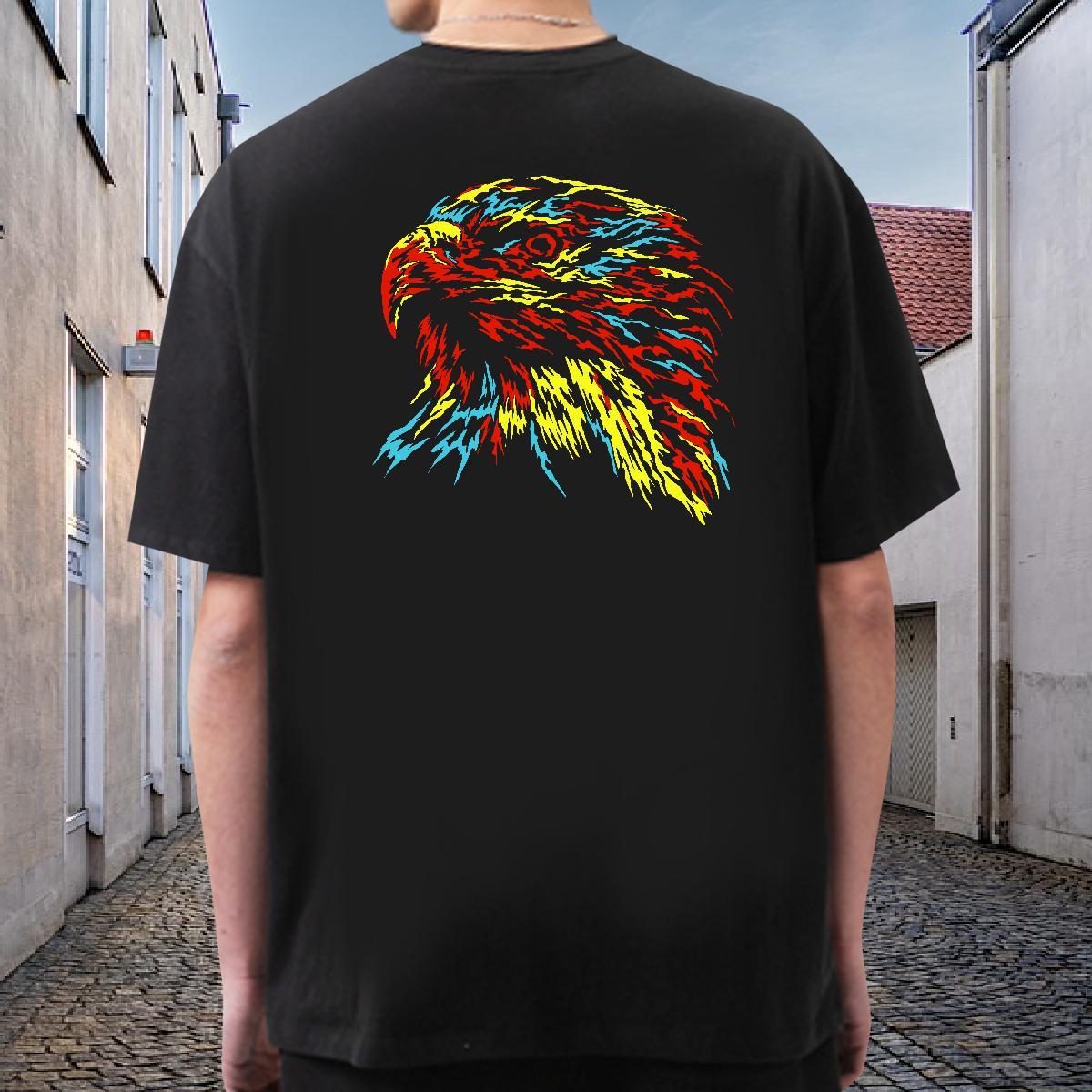 Custom T-Shirts 100% Cotton 230g eagle High Street Hip Hop Tops Tees Breathable Short Sleeve Designer Tshirts DIY Logo Oversized