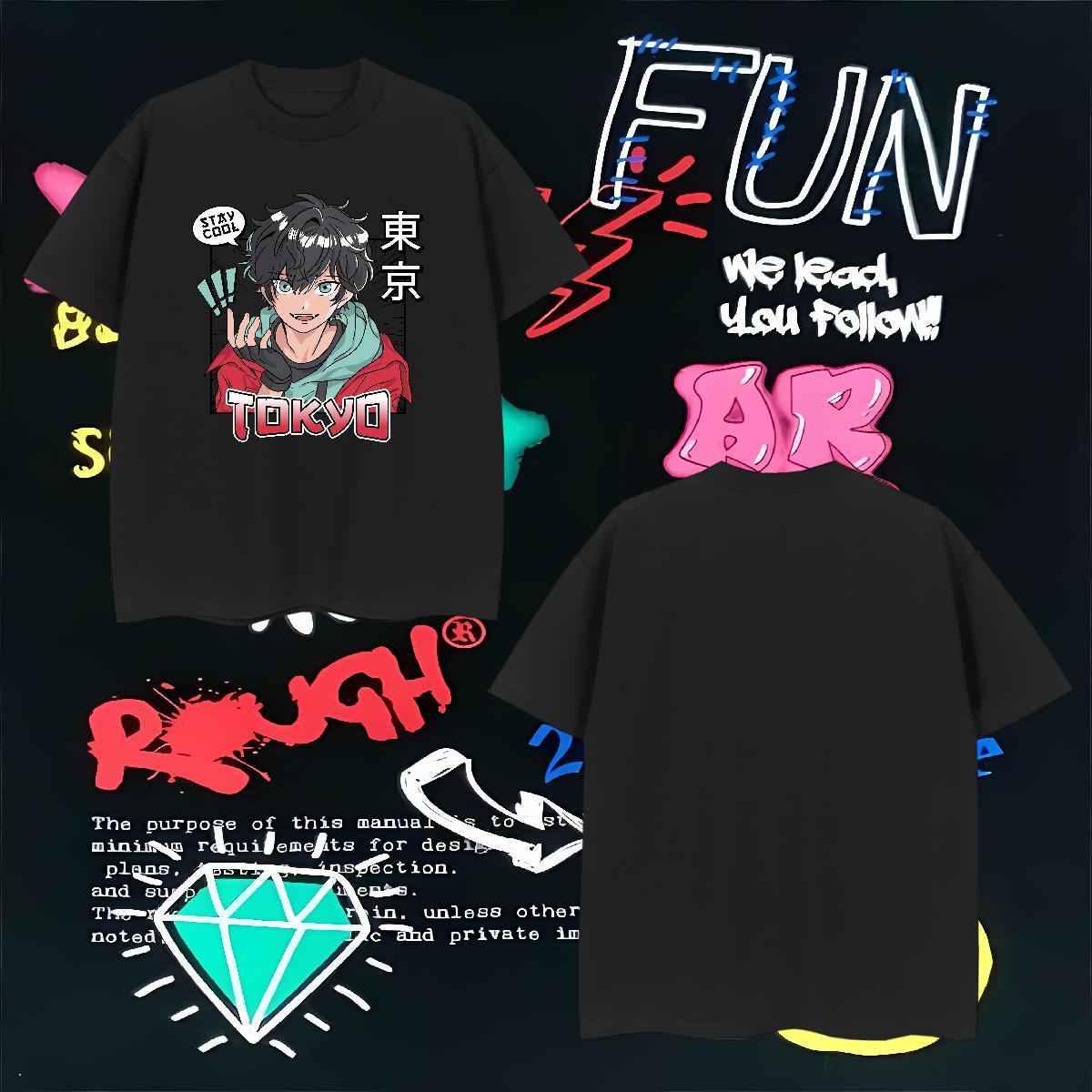 Mens T Shirts 230g 100% Cotton caricature Spring Summer Breathable Customized Tshirts Fashion Designer Popular Clothes