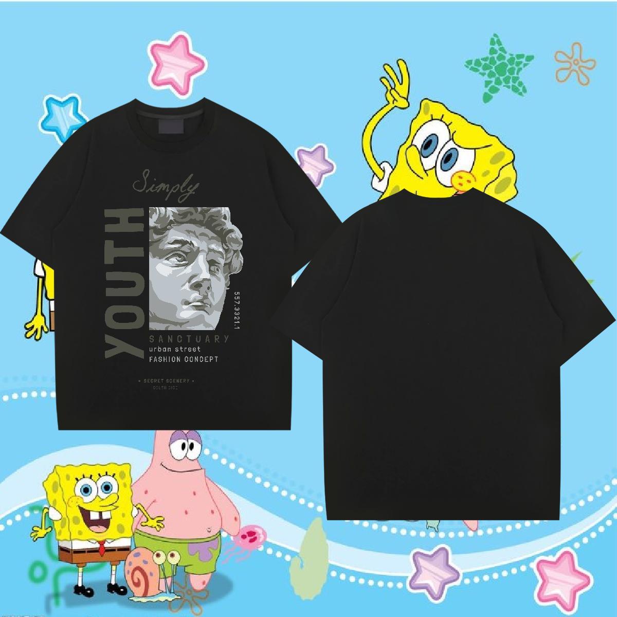 Fashion New Man T Shirts 230g Pure Cotton Statue of David Hip Hop Tops Shirt Round Neck Short Sleeve Brand Mens Tshirts Custom Print Plus Size