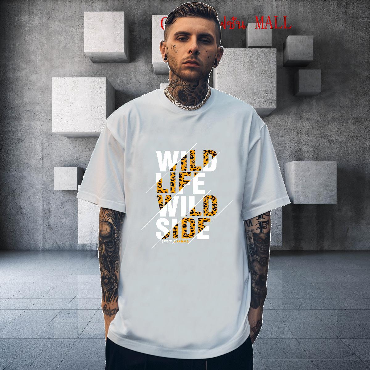 High Quality Men Clothes T-Shirt 230g Cotton High Street Hip Hop letter Cartoon Print Round Neck Short Sleeve Fashion Design T shirt Clothings